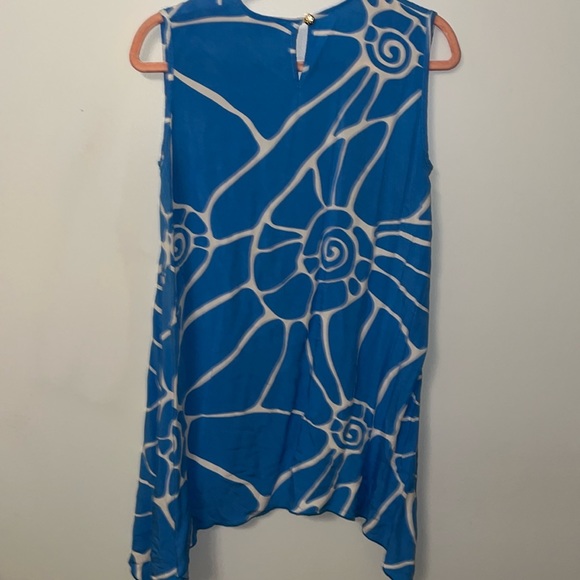 Women’s Escapada Tunic Sleeveless Square NeckAbstract Print Blue White Sz Med - Picture 5 of 9